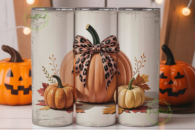Pink Pumpkin Fall Tumbler Wrap Sublimation PixelChick 