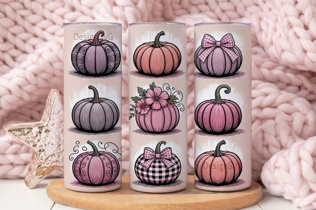 Pink Pumpkin Patch 20oz Tumbler Sublimation DesignSVG 