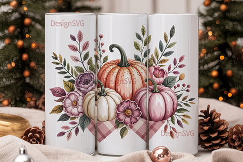 Pink Pumpkin Patch 20oz Tumbler Wrap Sublimation DesignSVG 