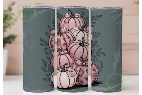 Pink Pumpkin Patch 20oz Tumbler Wrap Sublimation PixelChick 