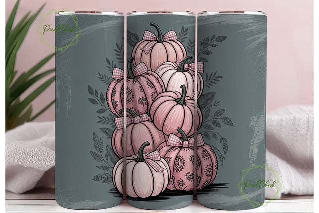 Pink Pumpkin Patch 20oz Tumbler Wrap Sublimation PixelChick 