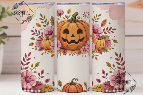 Pink Pumpkin Patch 20oz Tumbler Wrap Sublimation sassyprint 