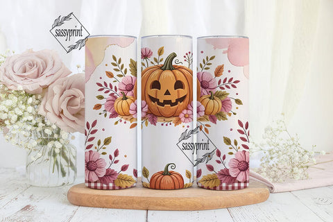 Pink Pumpkin Patch 20oz Tumbler Wrap Sublimation sassyprint 