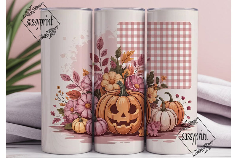 Pink Pumpkin Patch 20oz Tumbler Wrap Sublimation sassyprint 