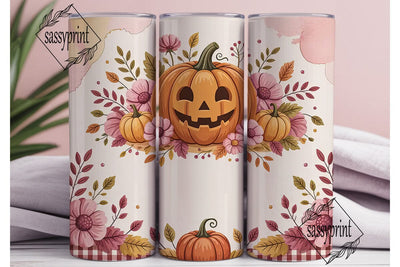 Pink Pumpkin Patch 20oz Tumbler Wrap Sublimation sassyprint 