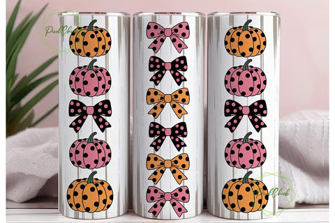 Pink Pumpkin Patch Tumbler Wrap Sublimation PixelChick 