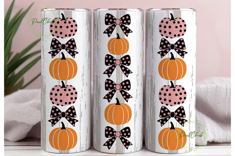 Pink Pumpkin Patch Tumbler Wrap Sublimation PixelChick 