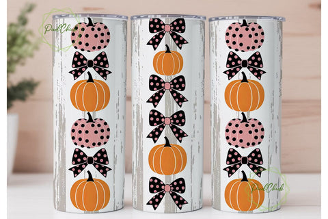 Pink Pumpkin Patch Tumbler Wrap Sublimation PixelChick 