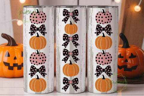 Pink Pumpkin Patch Tumbler Wrap Sublimation PixelChick 