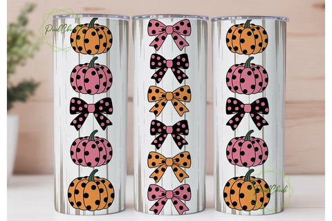 Pink Pumpkin Patch Tumbler Wrap Sublimation PixelChick 