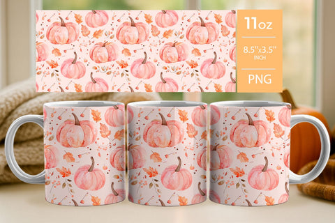 pink pumpkin tumbler wrap, Fall Farmhouse Design Sublimation KMarinaDesign 
