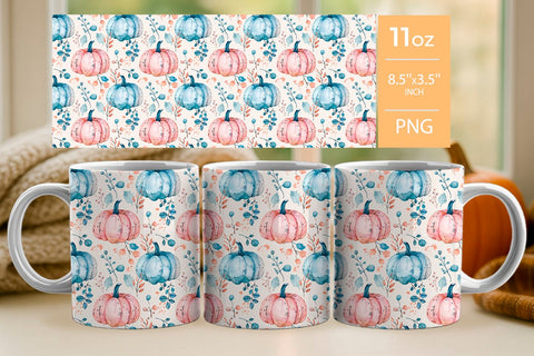 Pink pumpkin tumbler wrap, Pink pumpkin mug wrap Sublimation KMarinaDesign 