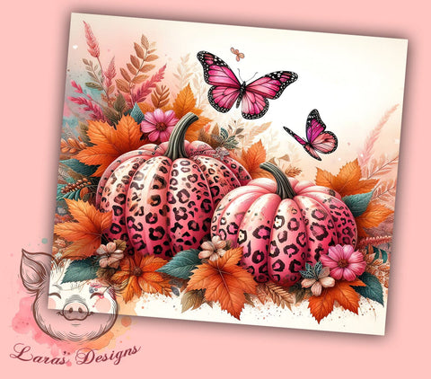 Pink Pumpkins Breast Cancer Survivor 20 oz Skinny Tumbler Sublimation Design, Straight & Tapered Tumbler Png, Breast Cancer Ribbon Tumbler Png, Digital Download PNG Sublimation Lara' s Designs 