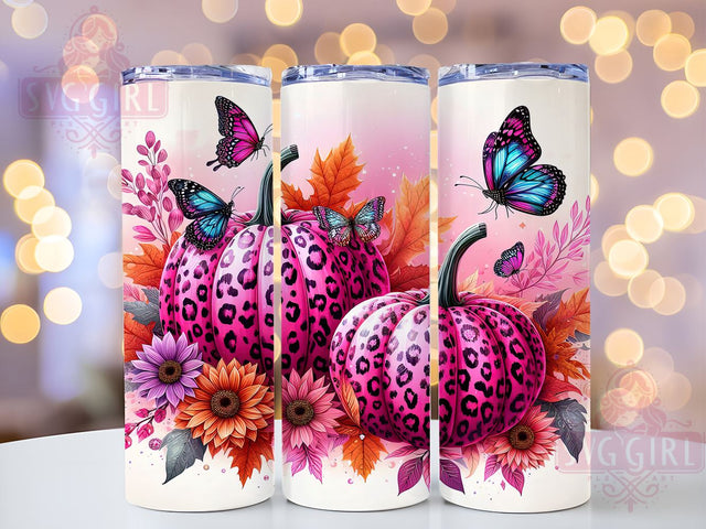 Pink Pumpkins Breast Cancer Survivor 20oz Tumbler Wrap Sublimation Design, Straight Tapered Tumbler Wrap, Breast Cancer Ribbon Tumbler Png, Instant Digital Download Sublimation SvggirlplusArt 