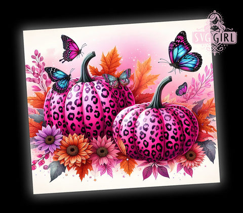 Pink Pumpkins Breast Cancer Survivor 20oz Tumbler Wrap Sublimation Design, Straight Tapered Tumbler Wrap, Breast Cancer Ribbon Tumbler Png, Instant Digital Download Sublimation SvggirlplusArt 