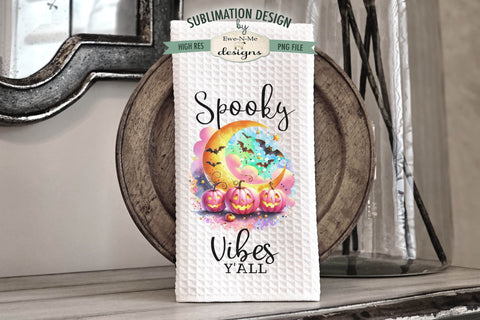 Pink Pumpkins | Halloween Kitchen Towel Sublimation Designs Sublimation Ewe-N-Me Designs 