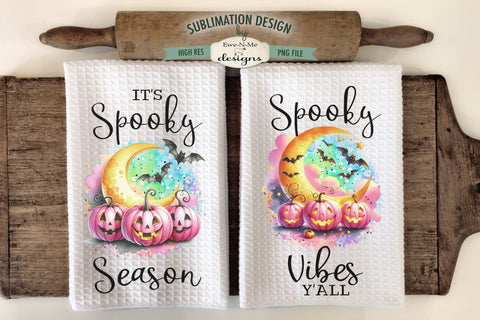 Pink Pumpkins | Halloween Kitchen Towel Sublimation Designs Sublimation Ewe-N-Me Designs 