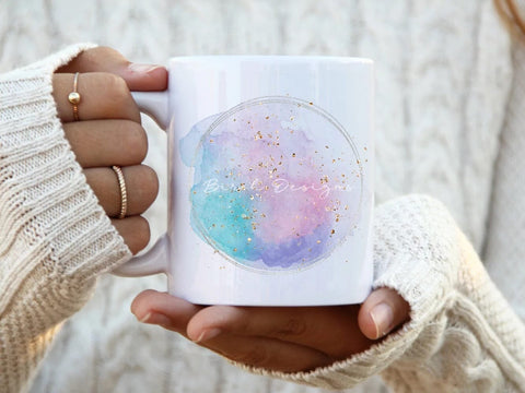 Pink, Purple, and Blue Pastel Watercolor Logo Background Sublimation Birch Designs 