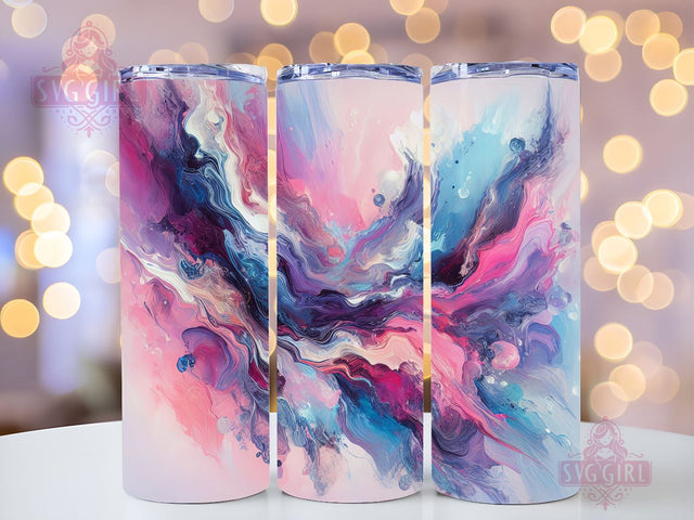 Pink Purple Blue Abstract 20 oz Skinny Tumbler Sublimation Design Template Blue Abstract Tumbler Wrap, Seamless Leopard Print, PNG Digital Download Sublimation SvggirlplusArt 