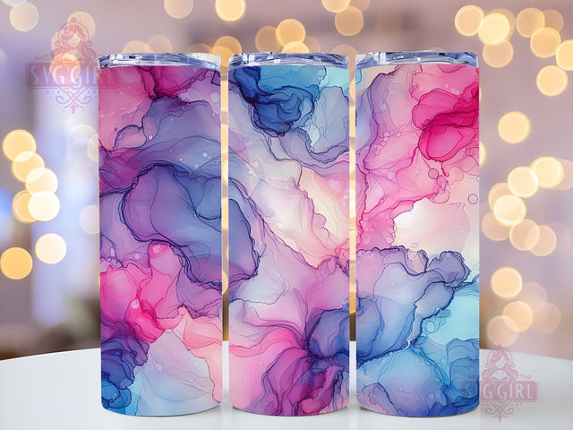 Pink Purple Blue Abstract 20 oz Skinny Tumbler Sublimation Design Template Blue Abstract Tumbler Wrap, Seamless Leopard Print, PNG Digital Download Sublimation SvggirlplusArt 