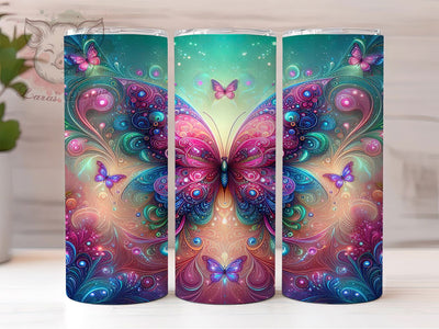 Pink Purple Butterfly Tumbler, Pink Butterfly Tumbler, Purple Butterfly 20oz Wrap, Sublimation Design, Stylish Gift Idea, Colorful Butterfly Wrap, Pink Purple Tumbler Sublimation Lara' s Designs 