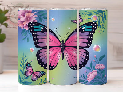 Pink Purple Butterfly Tumbler, Pink Butterfly Tumbler, Purple Butterfly 20oz Wrap, Sublimation Design, Stylish Gift Idea, Colorful Butterfly Wrap, Pink Purple Tumbler Sublimation Lara' s Designs 