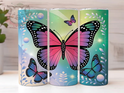 Pink Purple Butterfly Tumbler, Pink Butterfly Tumbler, Purple Butterfly 20oz Wrap, Sublimation Design, Stylish Gift Idea, Colorful Butterfly Wrap, Pink Purple Tumbler Sublimation Lara' s Designs 