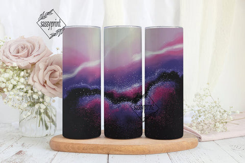 Pink Purple Galaxy Glitter 20oz Tumbler Sublimation sassyprint 