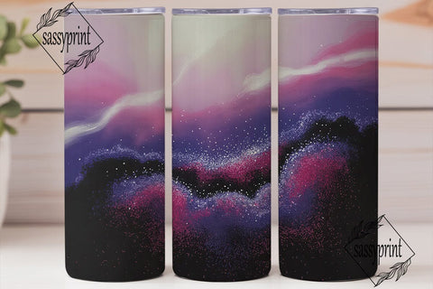 Pink Purple Galaxy Glitter 20oz Tumbler Sublimation sassyprint 
