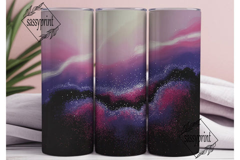 Pink Purple Galaxy Glitter 20oz Tumbler Sublimation sassyprint 