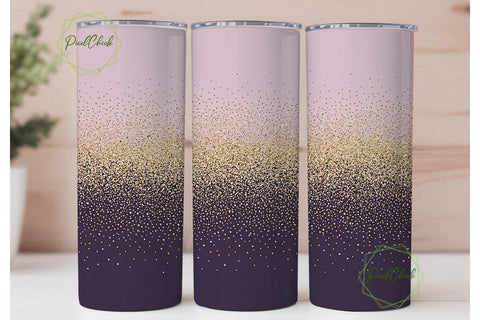 Pink & Purple Glitter 20oz Tumbler Wrap Sublimation PixelChick 