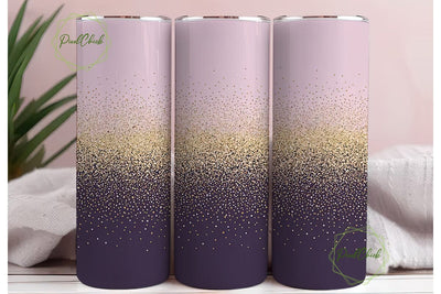 Pink & Purple Glitter 20oz Tumbler Wrap Sublimation PixelChick 