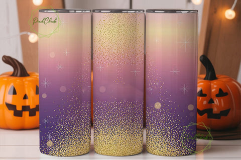 Pink & Purple Glitter 20oz Tumbler Wrap Sublimation PixelChick 