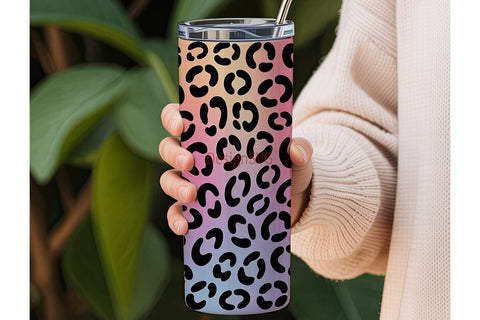 Pink & Purple Leopard 20oz Tumbler Wrap Sublimation DesignSVG 