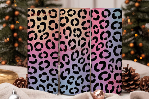 Pink & Purple Leopard 20oz Tumbler Wrap Sublimation DesignSVG 