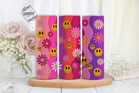 Pink Purple Smiley 20oz Tumbler Sublimation sassyprint 