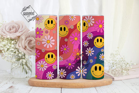 Pink Purple Smiley 20oz Tumbler Sublimation sassyprint 
