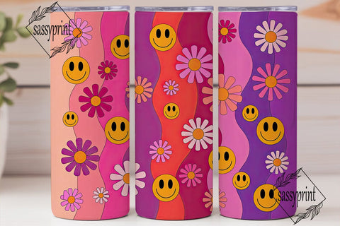 Pink Purple Smiley 20oz Tumbler Sublimation sassyprint 