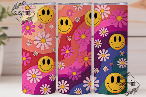 Pink Purple Smiley 20oz Tumbler Sublimation sassyprint 