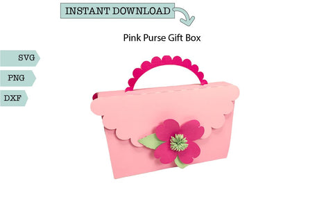 Pink Purse box with Pink Dogwood Blossom SVG Sharia Morton Designs 