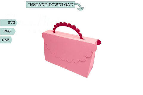 Pink Purse box with Pink Dogwood Blossom SVG Sharia Morton Designs 