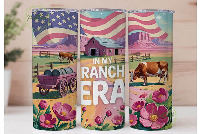 Pink Ranch Era 20oz Tumbler Wrap Sublimation PixelChick 