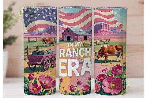 Pink Ranch Era 20oz Tumbler Wrap Sublimation PixelChick 