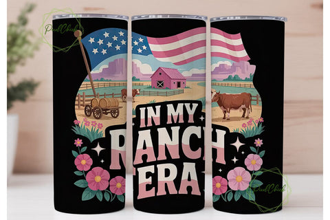 Pink Ranch Era 20oz Tumbler Wrap Sublimation PixelChick 