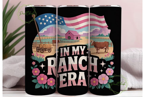 Pink Ranch Era 20oz Tumbler Wrap Sublimation PixelChick 