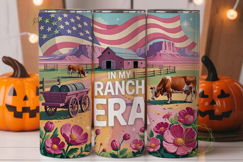 Pink Ranch Era 20oz Tumbler Wrap Sublimation PixelChick 