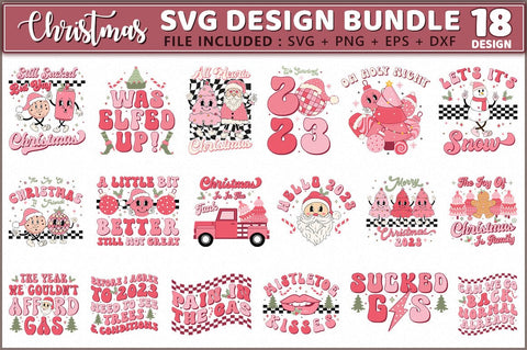 Pink Retro Christmas SVG Bundle SVG Shetara Begum 