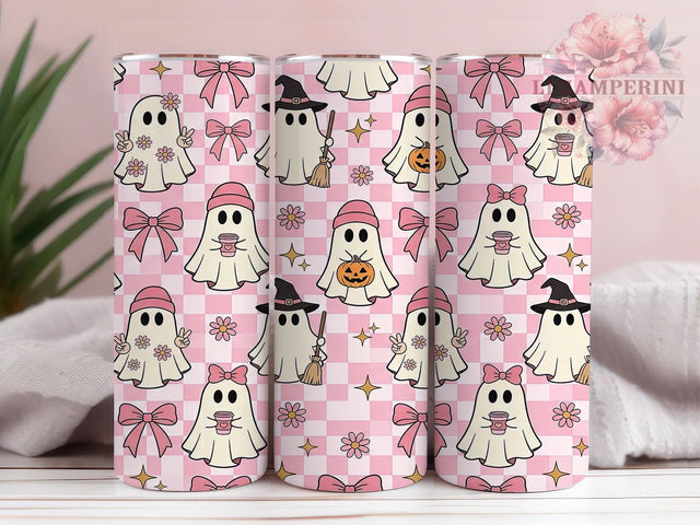 Pink Retro Ghost 20oz Tumbler, Pink Retro Ghost, Retro Ghost, Pink Ghost, Ghost Tumbler, 20oz Tumbler, Retro Tumbler, Tumbler Wrap Sublimation Li Zamperini 