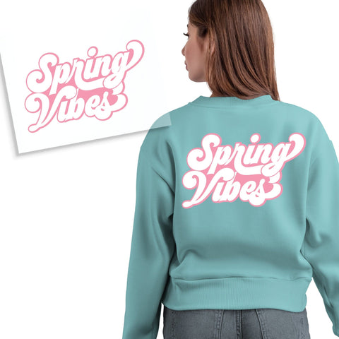 Pink Retro Spring Vibes DTF Transfer Physical So Fontsy T-Shirt Iron-On Transfer Shop