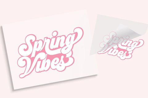 Pink Retro Spring Vibes DTF Transfer Physical So Fontsy T-Shirt Iron-On Transfer Shop 4x4